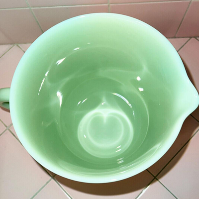 Lot III Large Green Glass Pitcher Attached Handle 7