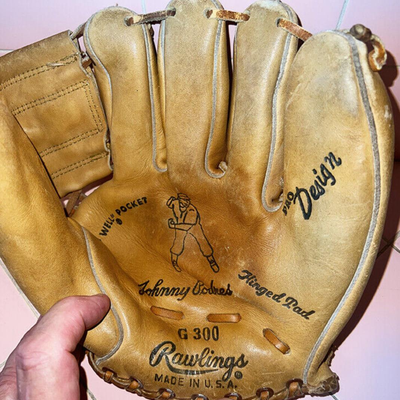 Lot QQQ Vintage Rawlings Baseball Glove G300 Johnny Podres Pro Design Deep Well