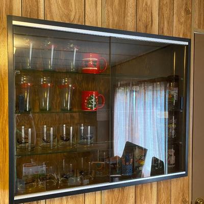 Wall Display Cabinet with Contents