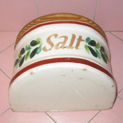 Lot AAN Vintage Bauer Salt Box Cellar Hand Painted Strawberries Los Angeles Hang Stove