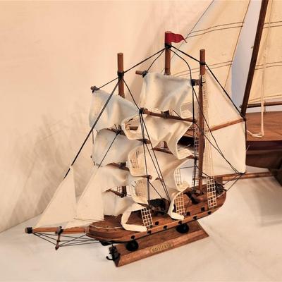 Lot #1  Lot of 3 Models - Wooden Sailing Ships