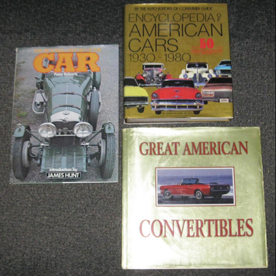 Lot AAX Lot 3 Books Cars Encyclopedia 1930 1980 History Roberts Great Am Convertibles