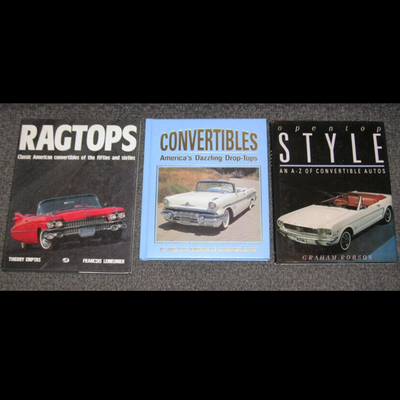 Lot AAY 3 Books Convertibles Cars Autos Ragtops OpenTop Style Robson Emptas Guide
