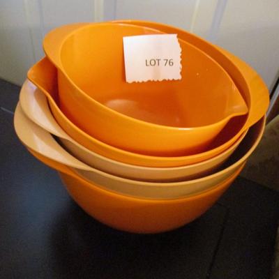 Orange Melamine Mixing Bowls