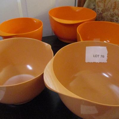 Orange Melamine Mixing Bowls