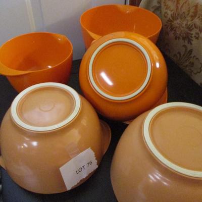 Orange Melamine Mixing Bowls