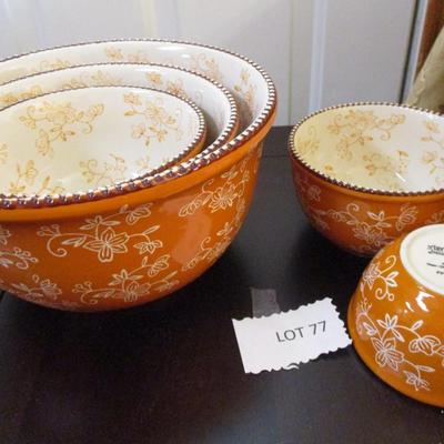5 Orange Temp-tation's Ovenware Bowls
