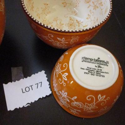 5 Orange Temp-tation's Ovenware Bowls