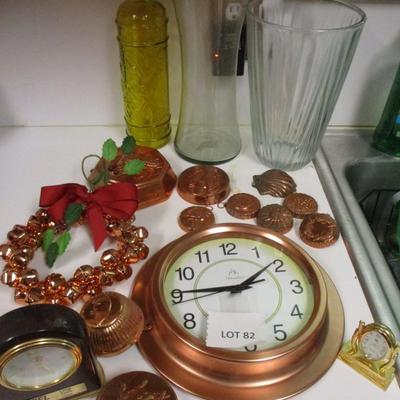 Copper Clock/Decor. Vases. Clocks