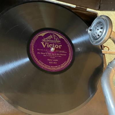 Vintage hand cranked Phonographs: Birch, Brunswick & Watchtower (GR-NM)
