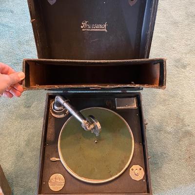 Vintage hand cranked Phonographs: Birch, Brunswick & Watchtower (GR-NM)