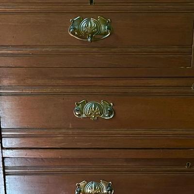 Antique ~ Solid Wood Chest ~ Five Drawers ~ *Read Details