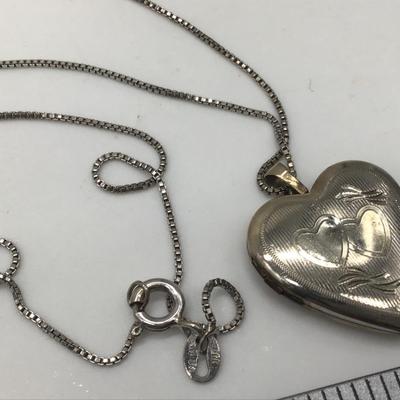 Vintage Silver Photo Locket 925 And Chain