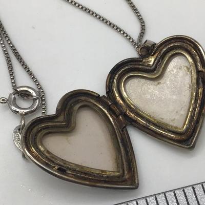 Vintage Silver Photo Locket 925 And Chain