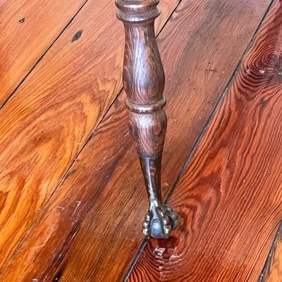 Solid Wood ~ Lamp/Console Table ~ Brass Claw Feet