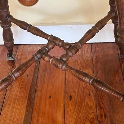 Solid Wood ~ Lamp/Console Table ~ Brass Claw Feet