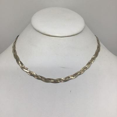 Italy 925 Braided Silver Necklace