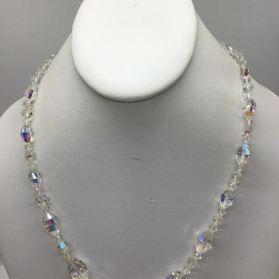 VINTAGE IRIDESCENT GLASS Beaded Necklace