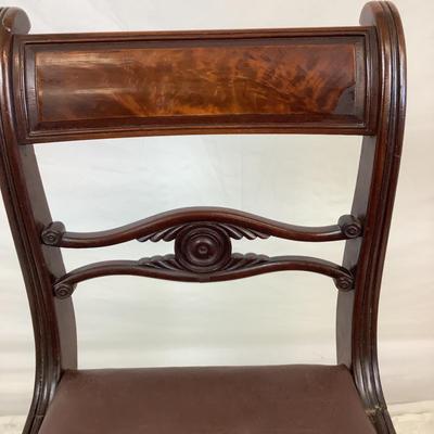 Lot. 6157. Antique Mahogany Tea Table & Antique English Mahogany Regency Dinning Chair