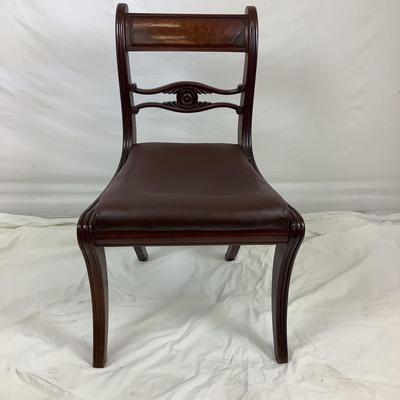 Lot. 6157. Antique Mahogany Tea Table & Antique English Mahogany Regency Dinning Chair