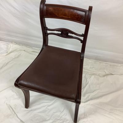 Lot. 6157. Antique Mahogany Tea Table & Antique English Mahogany Regency Dinning Chair