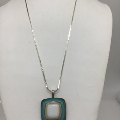 Italy 925 Chain With Glass Pendant