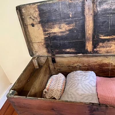 Old Rustic ~ Solid Wood Blanket Chest