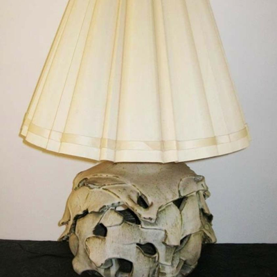 Lot AMM 1960s Sculptural Studio Pottery Ceramic Ball Table Lamp Architectural California