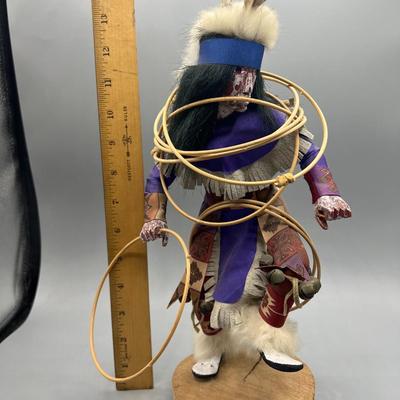 Retro Handmade Kachina Doll Statuette Figurine Native American Hoop Dancer