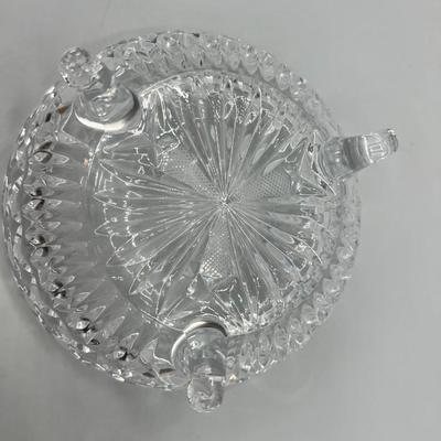 Footed Diamond Pattern Cut Crystal Small Bowl Candy Dish