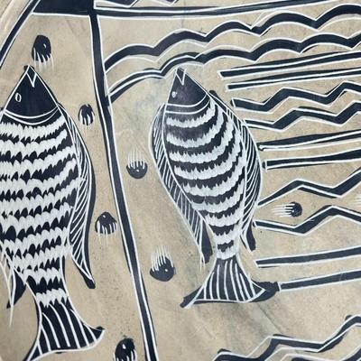 Decorative Tribal Fish Art Bowl Kenya