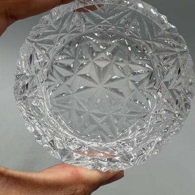 Vintage Cut Crystal Glass Small Trinket Dish Bowl