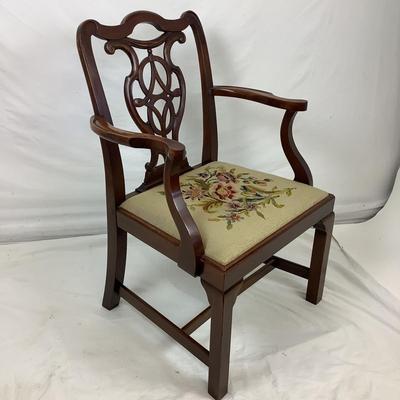 Lot.6173. Chippendale Style Antique Mahogany needlepoint arm chair