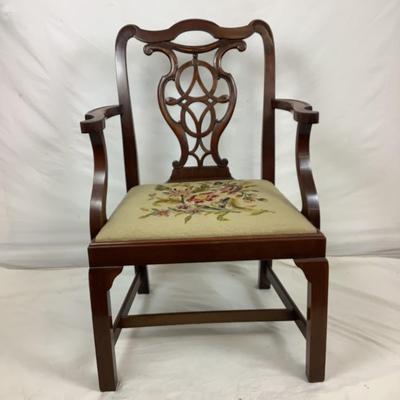 Lot.6173. Chippendale Style Antique Mahogany needlepoint arm chair