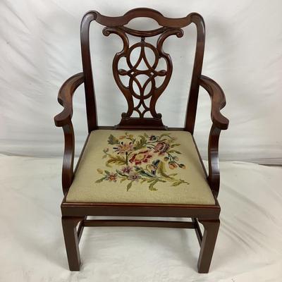 Lot.6173. Chippendale Style Antique Mahogany needlepoint arm chair