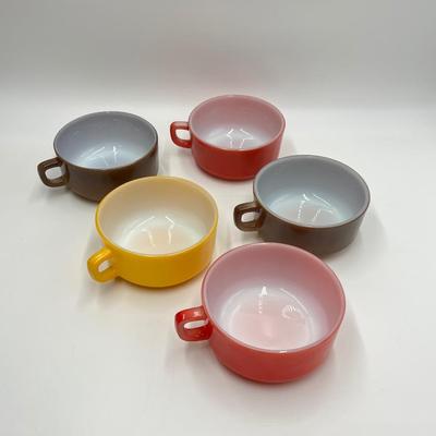 ANCHOR HOCKING ~ Fire-King ~ Five (5) ~ Soup / Chili Bowls
