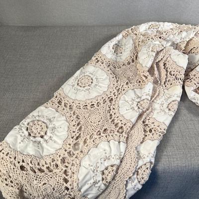 Antique Crochet Table Cloth 98