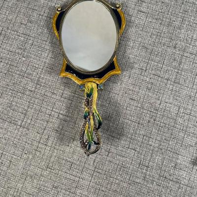 Mandalay Austrian Enamel Crystal Hand Mirror