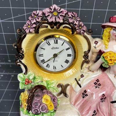 Vintage Linden Clock Porcelain Lady Clock 