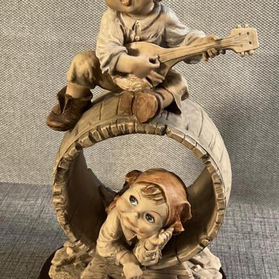 Giuseppe Armani Whimsical Sculpture Mandolin Playing Children Called, Gulliver's World 