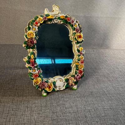 Small Dresden Oval Floral Mirror 