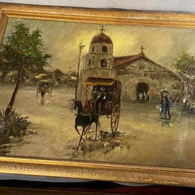 Original Oil Painting of Spanish Mission