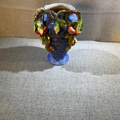 ITALIAN Capodimonte Vase with Figs 