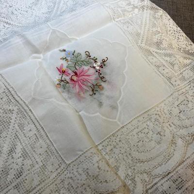 Lovely Sheer Embroidered Table Cloth