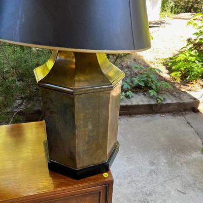 1970's Brass Table Lamp Pair, Chinoiserie Hollywood Regency