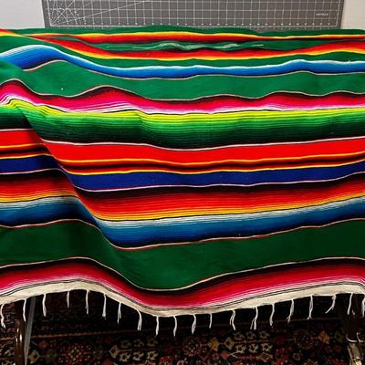 Vintage Serape Mexican Blanket 