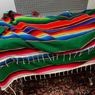 Vintage Serape Mexican Blanket 