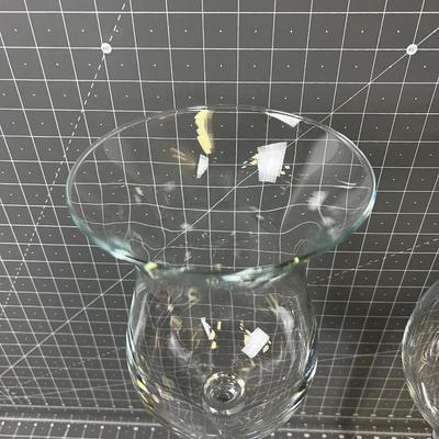 2 LARGE Glass Candle Holders 