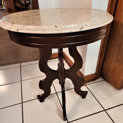 Lot #7  Contemporary Marble Top Side Table