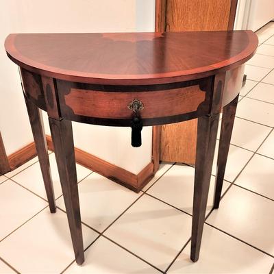 Lot #21  Contemporary Decorator Demi-Lune Side Table - Bombay Company